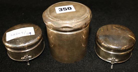 Three silver boxes